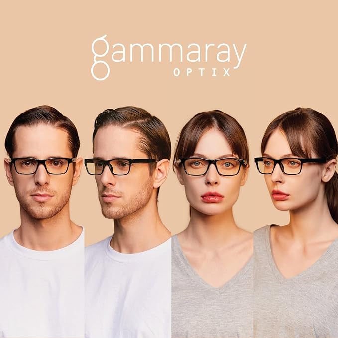 Gamma Ray Computer Blue Light Blocking Gaming Glasses w/Amber Tint and Anti Glare UV Digital Eyestrain