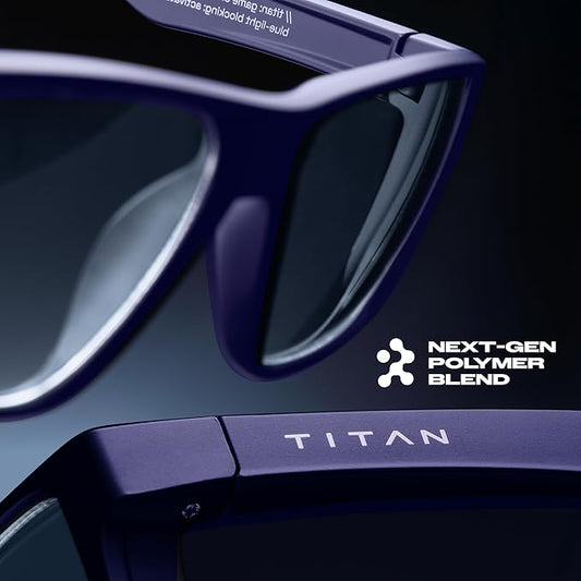 Titan Gaming Glasses, Blue Light Blocking, Night Driving Glasses for Men, Computer Protection Christmas Gift for Gamers