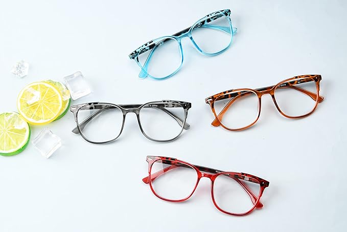 Eyekepper Ladies Reading Glasses - 4 Pack Large Square Readers for Women