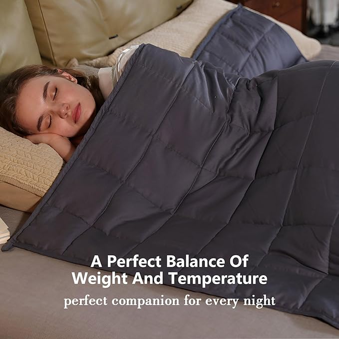 AIZYR Weighted Blanket Heavy Blanket with Glass Bead, Soft Blanket for Sleeping High Breathability Comfort Blanket for Adults & Couple All Season,48.0" 72.0"/11.9LB