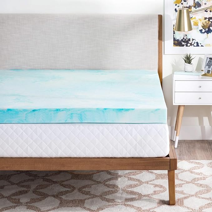 NEWBULIG 4 Inch Cal King Memory Foam Mattress Topper, Gel Foam Mattress Topper for Pressure Relief, Ventilated Design Bed Topper in a Box, CertiPUR-US Certified