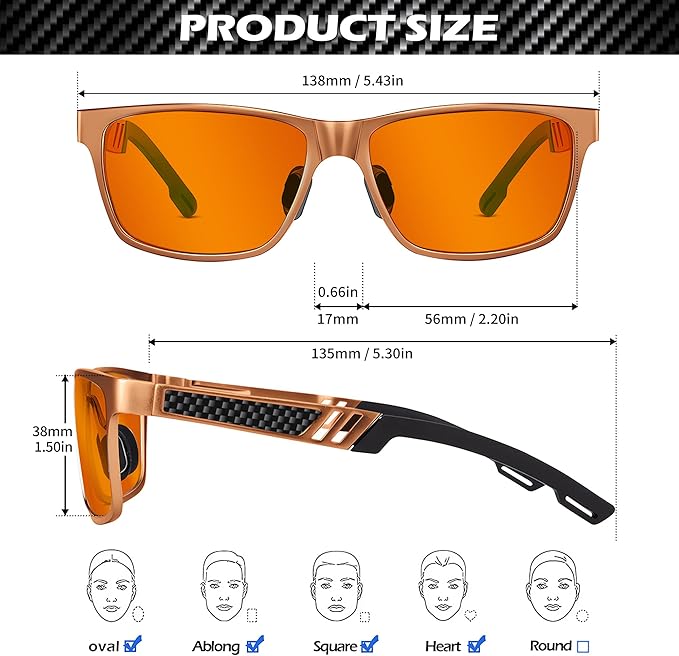 ANYLUV Gaming Glasses for Men Anti Blue Light Computer Glasses Rectangle Al-Mg Metal UV400 Mens Blue Light Filter Eyeglasses