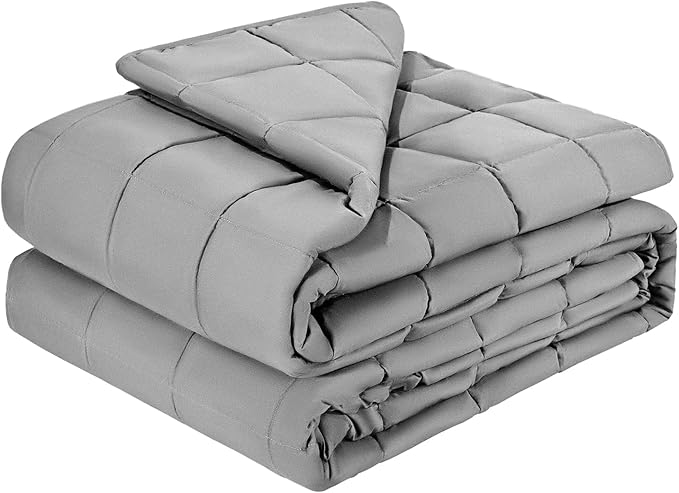 VEVOR Weighted Blanket 60 x 80 inch - Queen Size, 25 lbs Heavy Blanket with Cooling Glass Beads, Soft & Breathable for All-Season Use, Suitable for Adults 250–310 lbs, Ideal Gift Choice (Grey)