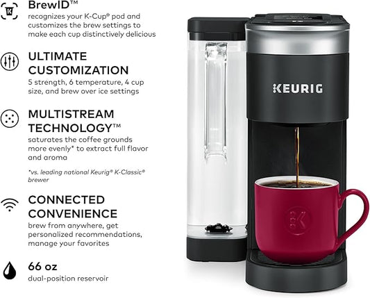 Keurig K-Supreme SMART Coffee Maker, MultiStream Technology, Brews 6-12oz Cup Sizes, Black