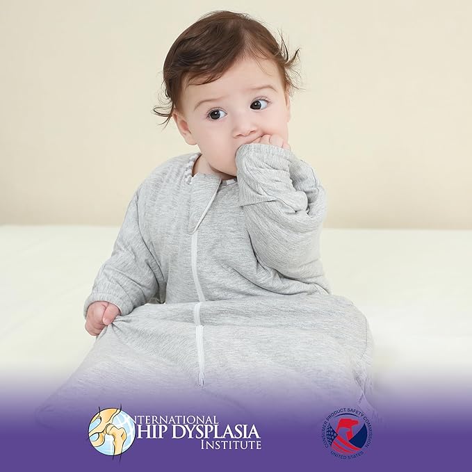 PuppyPaws Baby Sleep Sack 1.5 TOG, Transitional Swaddle with Arms Up Length Sleeves and Mitten Cuffs, Sleep Sack 9-15 Months, Wearable Blanket Baby, 95% Rayon derived from Bamboo, 5% Spandex