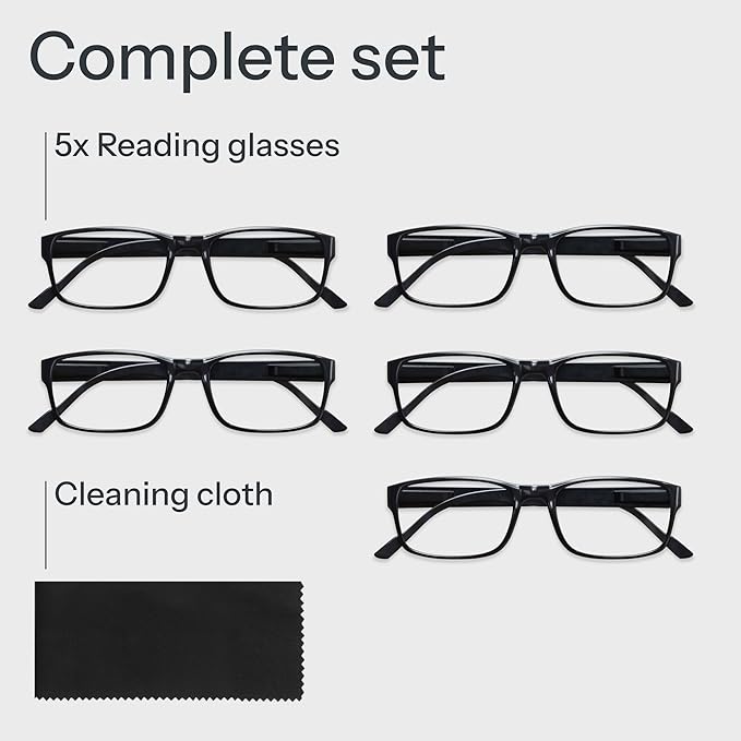 Gaoye 1.25 Professional Reading Glasses for All Day - Computer Readers with Blue Light Protection - Value Pack