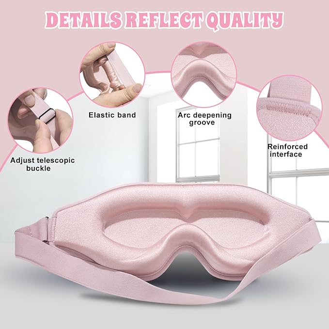 3D Advanced Eye Mask for Sleeping,Ultra Delicate Soft Skin Friendly Eye mask,100% Blackout Sleep Eye Mask for Sleep, Eyelash Extension Sleep mask