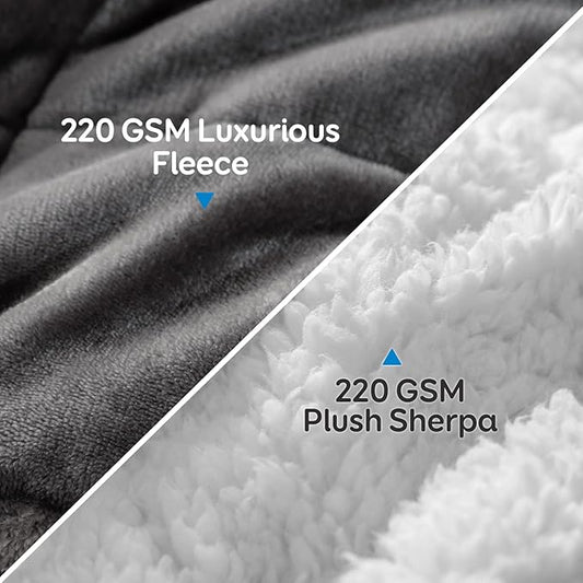 Cottonblue Sherpa Weighted Blanket 15 lbs, Fleece Flannel Heavy Blanket Twin Size, Soft Cozy Fuzzy Weighted Blankets 48 x 72 inches, Idea Gifts for Adults Birthday