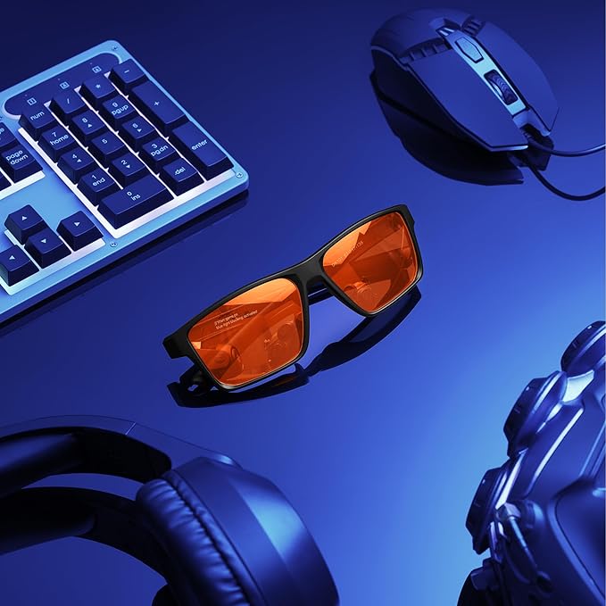 Titan Gaming Glasses, Blue Light Blocking, Night Driving Glasses for Men, Computer Protection Christmas Gift for Gamers