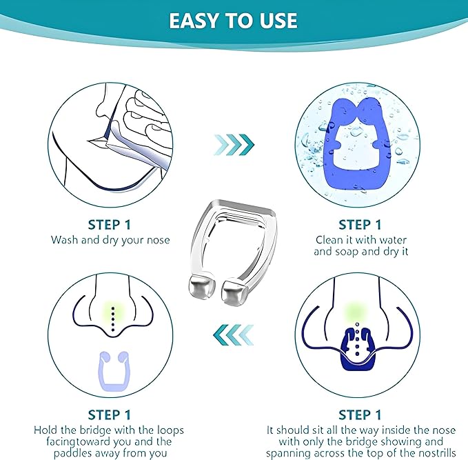 6PCS Anti Snoring Devices - Silicone Magnetic Anti Snoring Nose Clip, Snore Stopper - Comfortable Nasal to Relieve Snore, Stop Snoring for Men and Women
