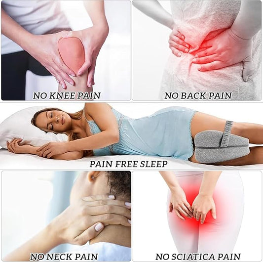 Knee Pillow for Side Sleepers Hip Pain - Between Leg Pillow for Side Sleeping - Sciatica Pain Relief Support for Lower Back, Knees, Joints, and Spine