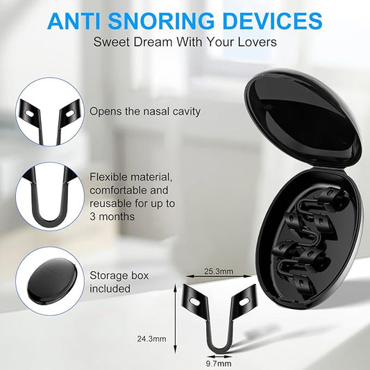 Anti Snoring Devices, Nasal Dilator for Sleeping, Effective to Relieve Snoring, for Nasal Snorers, Reusable Snoring Device to Enjoy a Peaceful Night's Sleep - 3 Pack (S)