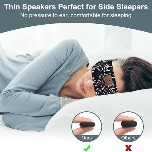 2-Pack Upgraded Wireless Bluetooth Headband for Side Sleepers, Running, Travel, Meditation