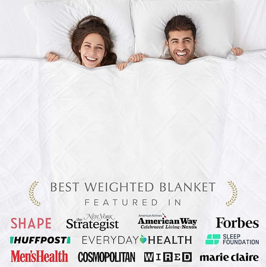 Aricove King Size Weighted Blanket, 22lbs, Cooling Weighted Blankets for Adults, Silky Soft Bamboo Viscose, 88x104 inches, Machine Washable, White