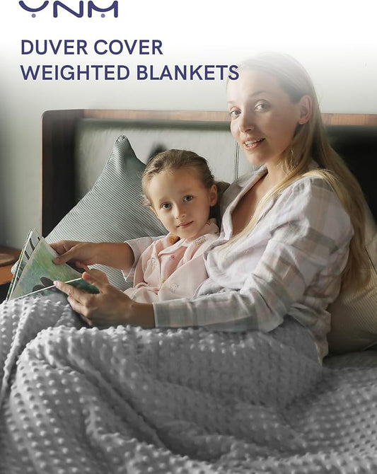 YnM Fuzzy Duvet Cover for Weighted Blankets (Light Grey, 60''x80'') …