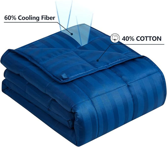 Weighted Blanket Queen Size (60"x80" 15lbs),Ultra Soft and Cozy Cooling Weighted Blanket Queen Size for Adult,Heavy Blanket with Machine Washable Soft Blanket, Navy Blue