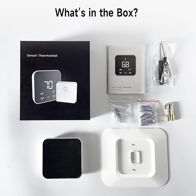 Smart Thermostat for House, WiFi Programmable Thermostat, Compatible with Alexa and Google Assistant, Remote Control Tuya/Smart Life, ๐-๐ช๐ถ๐ฟ๐ฒ ๐ฅ๐ฒ๐พ๐๐ถ๐ฟ๐ฒ๐ฑ (Black)