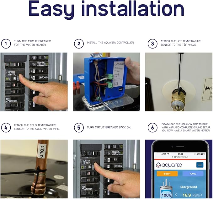Smart Water Heater Timer: Optimize Hot Water Usage - Compatible with Alexa - Installs in Minutes, No Plumbing Required. Compatible with Electric Water Heaters.