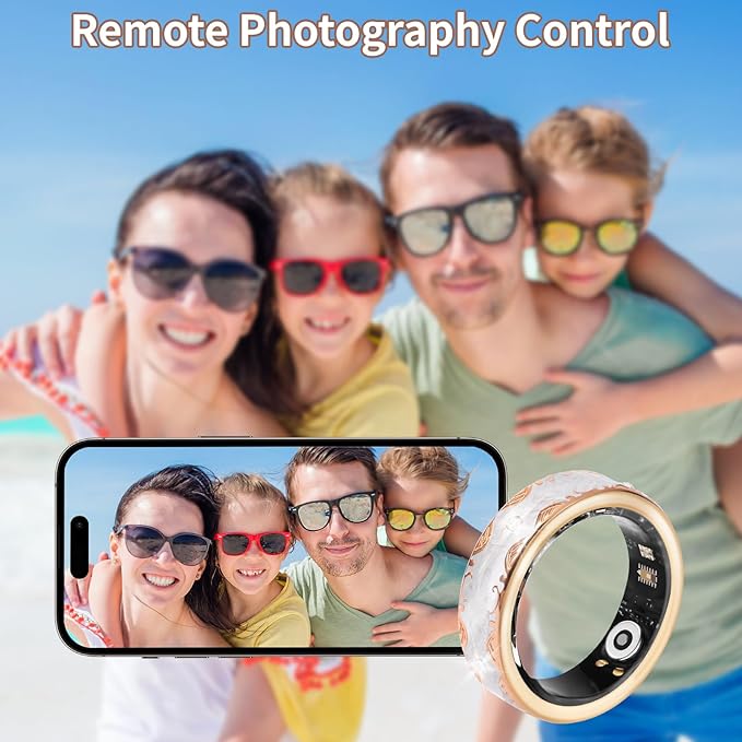 Smart Ring for Women-Men,Tracks Heart Rate, Sleep, SpO2, HRV. 128 Sports Modes, IP68 Waterproof, Gesture Control, No Subscription, iOS & Android Compatible (8)