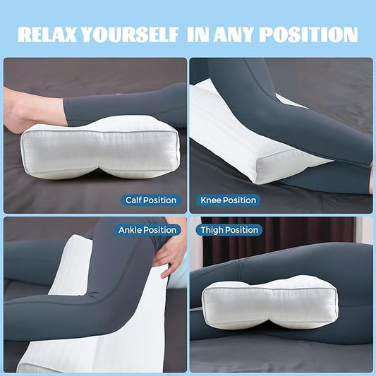 Bafode 3.5"Knee Pillow for Side Sleepers,Cooling Leg Pillow for Side Sleeping,Knee Pillow with 930G 7D Alternative for Relieving Leg, Back, and Knee Pain,High Supportive Leg Pillow for Pregnancy,White
