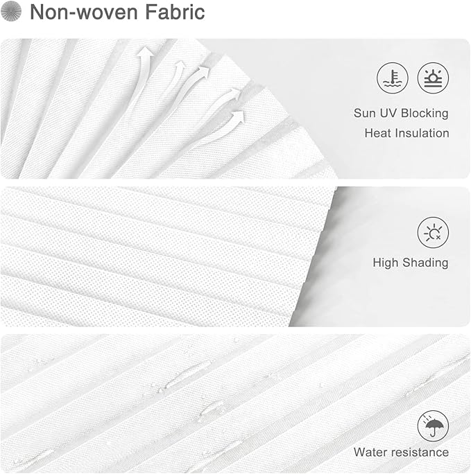 Window Blinds Cordless No Drill Cut to Size Clip On Stick On Self Adhesive Temporary Blinds Pleated Paper Blinds for Windows Doors Shades for Home Nursery Bedroom Kitchen Bathroom