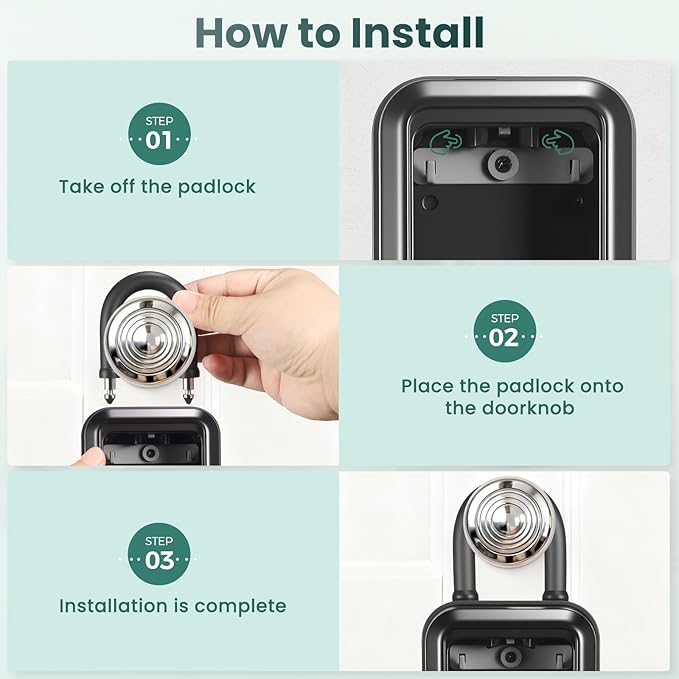 Smart Key Lock Box Electronic Bluetooth Lock Box with APP Control & PIN Code Types,Share eKey Lock Box for Airbnb Realtor House Office with Removable Shackle