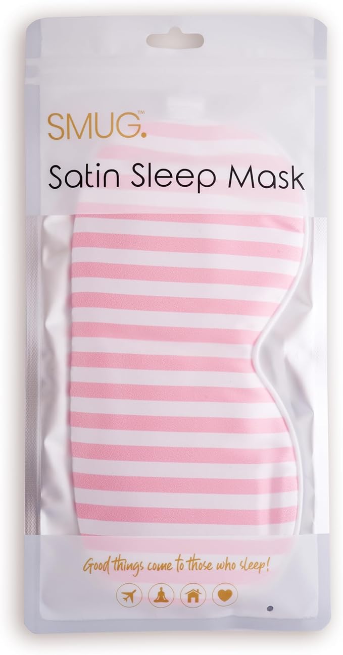 SMUG Satin Sleep Mask - Travel, Night Shift, Sleeping Eye Mask for Women & Men - Soft to Nourish Skin, & Reduce Dark Circles - Deep Dream Sleep Aid Eye Cover to Block Out Light - Candy Shop