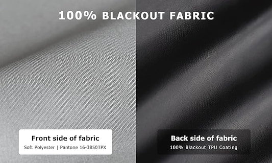 LazBlinds 100% Blackout Roller Shades, No Tools No Drill Cordless Blinds for Windows, Thermal Insulated UV Protection Privacy Window Shades for Bedroom (36''W x 72''H, Grey)