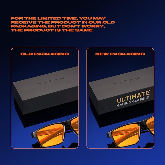 Titan Gaming Glasses, Blue Light Blocking, Night Driving Glasses for Men, Computer Protection Christmas Gift for Gamers