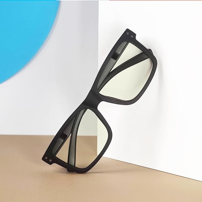 Eyekepper Oversized Reading Glasses Square Large Blue Light Readers for Men Women - Black +1.00