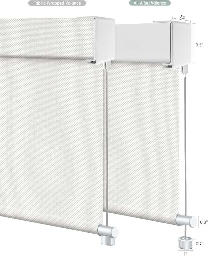 Yoolax Customized Motorized Outdoor Shades, Smart Blinds Compatible with Alexa Google, Remote Control Waterproof Blinds for Patio Porch Windows Outside (3% Openness White)