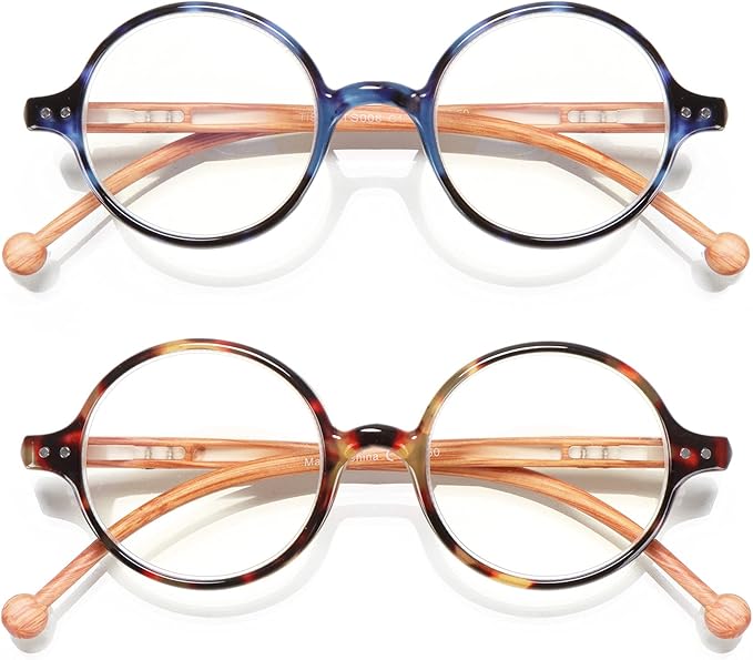 Round Reading Glasses Women Men Blue Light Blocking Circular Readers Unisex Ultra Lightweight Circle Cheaters Glasses