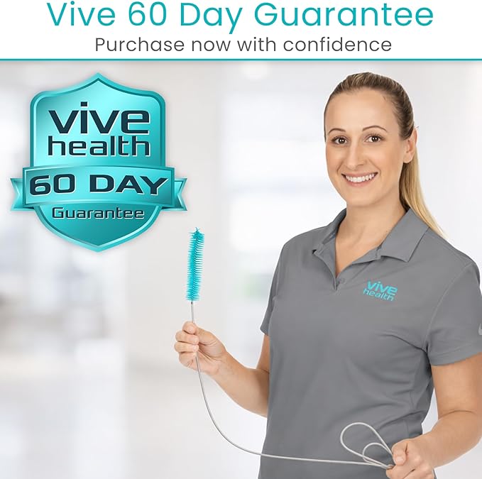 Vive CPAP Tube Cleaning Brush - Stainless Steel Cleaner for Mask and Pipe - Wire Bristle Solution - for 7 Foot Hose and 22 mm Diameter - Portable, Flexible and to Easily Clean Standard Tubing Kit