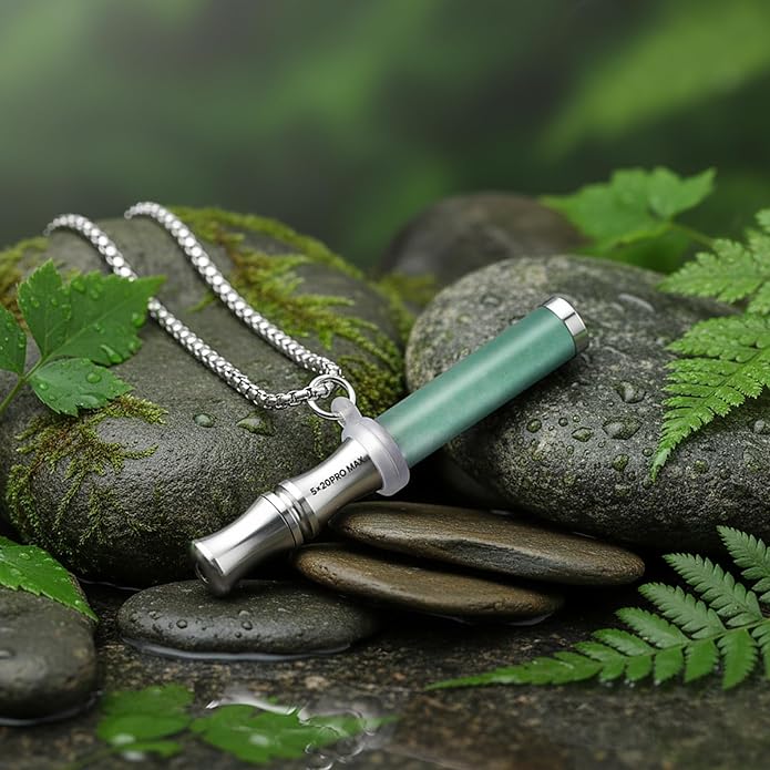 Breathe Free Necklace, Natural Stone Breathing Necklace for Stress Relief, Mindfulness and Relaxation, Anxiety Necklace Mindful Breathefree Calm Tool with Plant Cores, Portable Wellness Gift for Adult