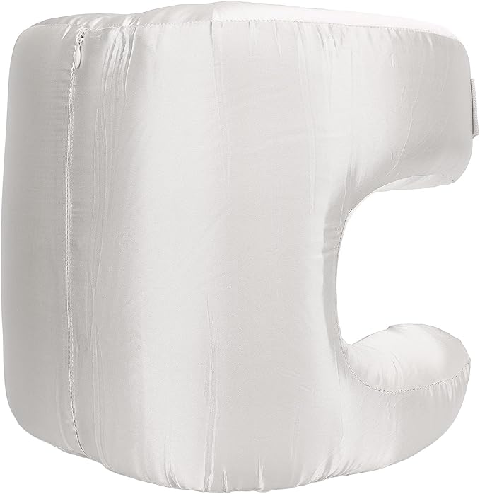 Memory Foam Face Pillow, Ergonomic Design, Silk Fabric Beauty Pillow for Back Sleep Training Pillow, Memory Foam Support, Soft Cushioning, Suitable for Comfortable Sleep (White)