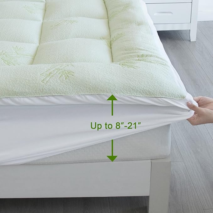 Dual Layer Mattress Topper Twin XL College Dorm Room Essentials, 4.5 Inch Cooling Pillow Top Mattress Topper (2.7" Extra Thick Mattress Pad &1.8" Gel Memory Foam and Firm Foam for Back Pain)