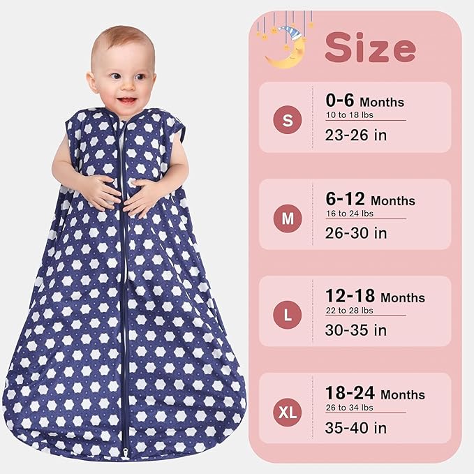 Baby Sleep Sack 6-12 Months 3 Pack Baby Wearable Blanket 100% Rayon Cotton 2-Way Zipper Toddler Sleeping Sack .Comfy Soft Lightweight TOG 0.3 (Elephant&Dinosaur&Hexagon,)