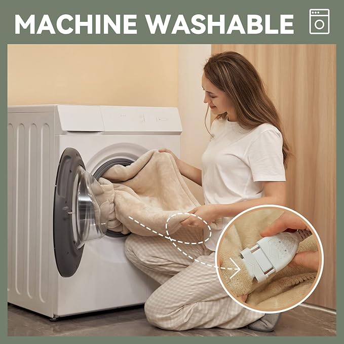 Warm Storm Wi-Fi Wireless Electric Blanket Queen Size 84x90 Inch Flannel & Sherpa with Controller, Smartphone Connection(2.4Ghz), 10 Heating Levels 12 Hours Timer, Machine Washable, Beige