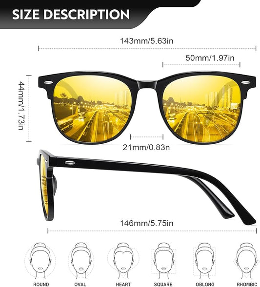 Okany 3 Pack Blue Light Blocking Glasses for Women Men, Round Computer Glasses with Night Vision Lenses, Anti Eye Strain/UV/Glare Gaming Glasses