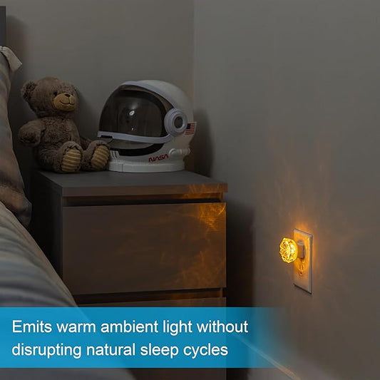 GE SleepLite Jewel LED Night Light, Plug-in, Always On, Amber, UL-Certified, Energy Efficient, Ideal Nightlight for Bedroom, Bathroom, Nursery, Hallway, Kitchen, 85881, 4 Pack