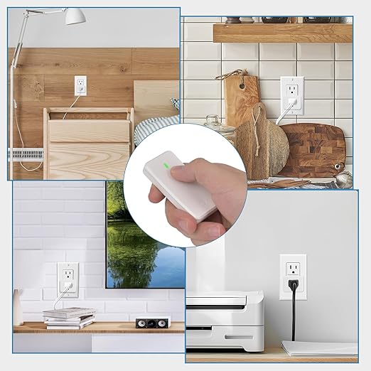 NineLeaf Remote Control Outlet,Wireless Remote Control Outlet Plug,500ft Long Range Wall Mounted Light Switch,15A 1500W for Home and Business,No Wiring,White,2 SW+1 Outlet
