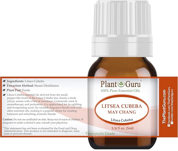 Litsea Cubeba (May Chang) Essential Oil 5 ml. 100% Pure Undiluted Therapeutic Grade.