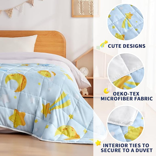 anfie Weighted Blanket Kids(36"x48" 5lbs) Weighted Blanket Cooling Blanket for Sleeping,Throw Size Breathable Blanket with Premium Glass Bead(Light Blue Moon)