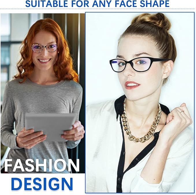 COJWIS 5 Pack Reading Glasses for Women Blue Light Blocking Computer Readers with Spring Hinge Anti Eye Strain Eyewear