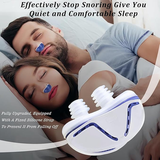 Anti Snoring Devices, Electric Anti Snoring Device, Effective Snoring Prevention, Sleep Apnea Devices for Men and Women, Adjustable Wind Speed, Suitable for All Nose Shapes, Blue