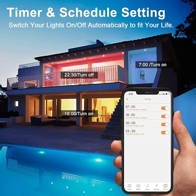 Smart Recessed Lighting 4 Inch RGBCW Color Changing 12W LED Recessed Ceiling Lights with Junction Box,1080LM Canless Downlight Compatible with Alexa,Dimmable by Bluetooth Control (1 Pack)