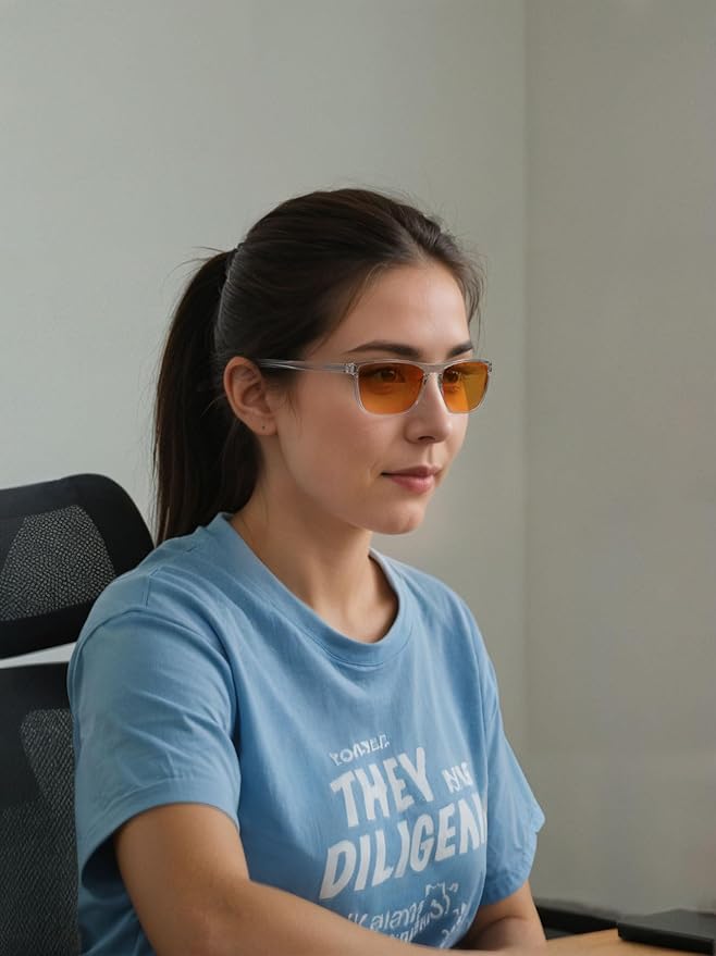 Bloomoak-99% Blue Light Blocking Glasses - Gaming Glasses - Anti Glare - Anti Fatigue -Suitable for Screens, Games, TVs