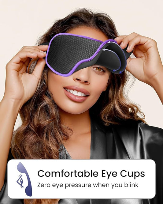 WAOAW Sleep Mask for Men Women: Blackout Eye Masks for Sleep - 3D Breathable Soft Comfortable Eye Mask for Travel - Adjustable Light Blocking Night Masks for Sleeping