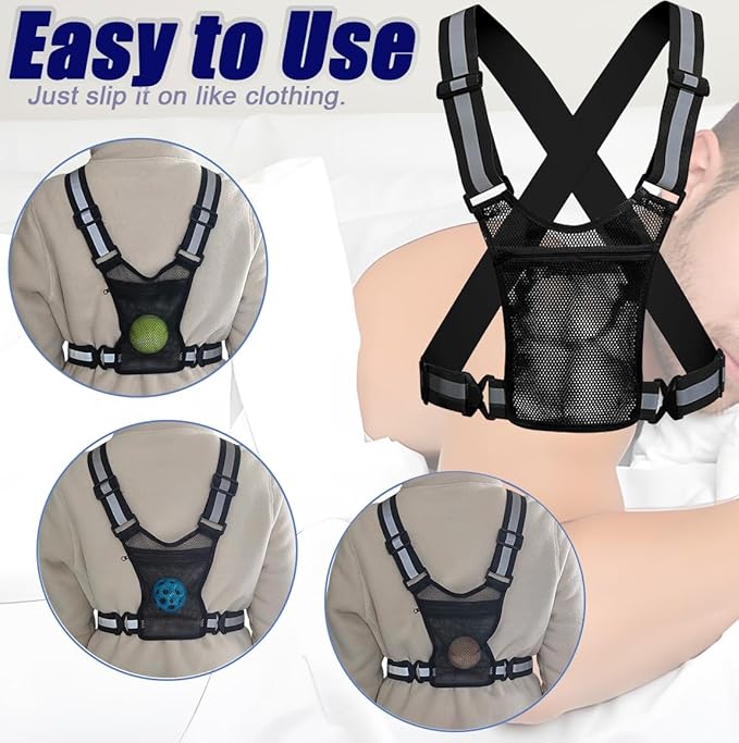 Sleep Position Trainer, Positional Sleep Apnea Device with Adjustable Vest & Balls,Anti-Snoring Device,Side Sleeping Training Vest to Stop Snore,Prevent Back Sleeping Device to Improve Your Breathing