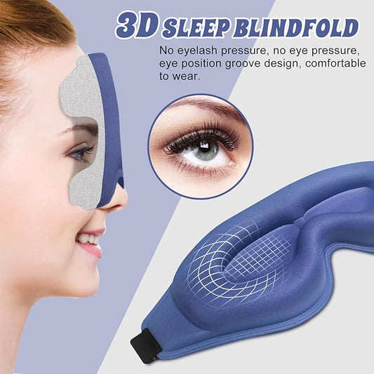 3D Advanced Eye Mask for Sleeping,Ultra Delicate Soft Skin Friendly Eye mask,100% Blackout Sleep Eye Mask for Sleep, Eyelash Extension Sleep mask, Sleeping Eye Masks for Men and Women